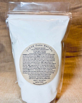 Easy Pound Cake mix package with baking instructions and recipe.